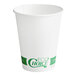 An EcoChoice white paper hot cup with a green label.