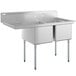A Regency stainless steel two compartment commercial sink with a left drainboard.