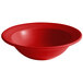 A red Tuxton Concentrix grapefruit bowl.