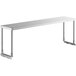 A ServIt stainless steel single overshelf for a long rectangular table.