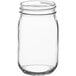 A 12 pack of clear glass Acopa Rustic Charm Mason jars with lids.