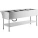A ServIt stainless steel open well electric steam table on an adjustable undershelf.
