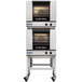 Two Moffat Turbofan double deck convection ovens on casters.