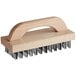 A Choice wooden butcher block brush with steel bristles.