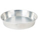 An American Metalcraft aluminum pizza pan with a silver background.