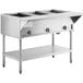 A ServIt electric steam table with an adjustable undershelf.