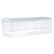 A clear plastic Tablecraft condiment bar with 5 compartments.
