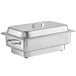 An Acopa stainless steel rectangular chafer with a lid.
