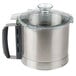 A Robot Coupe stainless steel cutter bowl kit with a clear lid.