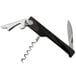 A black and silver Choice All-in-One Waiter Corkscrew and Bottle Opener with a corkscrew and multi tool.