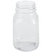 An American Metalcraft clear plastic Mason jar with a white lid.