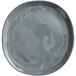 An American Metalcraft Crave melamine plate in storm grey with a white border.
