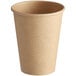 A brown paper Choice cold cup.