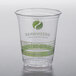 A clear plastic Fabri-Kal cup with greenware logo and text.