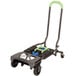 A Cosco blue and green hand truck with wheels.