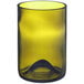 A Fortessa olive green wine tumbler with a yellow rim.