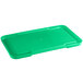 A green plastic Choice lid for a meat lug on a green tray.