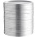 A stack of silver metal disks for wide mouth canning jars.