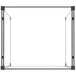 A clear PVC desktop safety cubicle with a black metal frame.