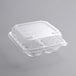 A clear plastic Clear PET cookie tray with hinged high dome lid.