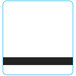 A white rectangular label roll with black rectangular and square stripes.