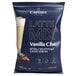 A blue Capora bag of Vanilla Chai Latte mix with a label.