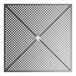 A Lancaster Table & Seating Harbor Gray square metal grid with holes.