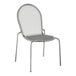 A Lancaster Table & Seating Harbor Gray Outdoor Side Chair with a mesh back and seat.