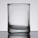 A clear Anchor Hocking sample glass.