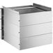 A Regency stainless steel triple-stacked drawer set.