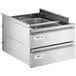 A stainless steel Regency double drawer set with stainless steel fronts.