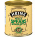 A Heinz #10 can filled with pickle spears.