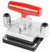 A red and black metal Vollrath Redco 3/8" Dice T-Pack for Vollrath Redco InstaCut with a red plastic handle.