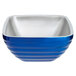 A Vollrath cobalt blue and stainless steel bowl.