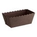 A brown rectangular container with scalloped edges.