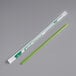 A green and white EcoChoice PLA straw with a green tip.