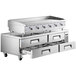 A stainless steel Cooking Performance Group refrigerated chef base with drawers.