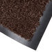 A brown carpet mat with a black backing.