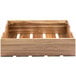 A Tablecraft acacia wood food box with four compartments.