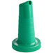 A green plastic cone with a spout.