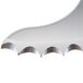 A close up of a Robot Coupe coarse serrated "S" blade.