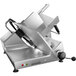 A Bizerba heavy-duty meat slicer with a stainless steel blade and handle.