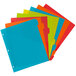 A stack of Avery Write & Erase plastic dividers with pockets in different colors.