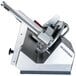 A Bizerba heavy-duty meat slicer with a blade on top and a handle.
