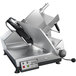 A Bizerba heavy-duty meat slicer with a metal blade on a counter.