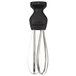 A black and silver metal whisk attachment for a Sammic immersion blender.