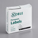 A white box of 500 Noble permanent hospital labels with green text on a white background.