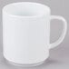 An Arcoroc white porcelain mug with a handle.