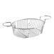 An Acopa stainless steel wire basket with handles.