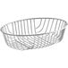 An Acopa silver chrome wire basket with a handle.